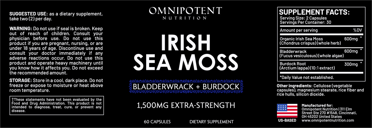 Irish Sea Moss with Bladderwrack & Burdock Root